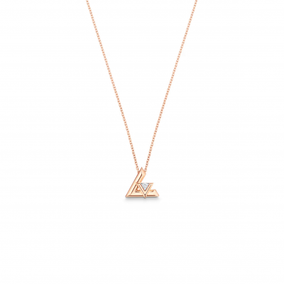 LOUIS VUITTON LV VOLT ONE SMALL PENDANT, PINK GOLD AND DIAMOND Q93813